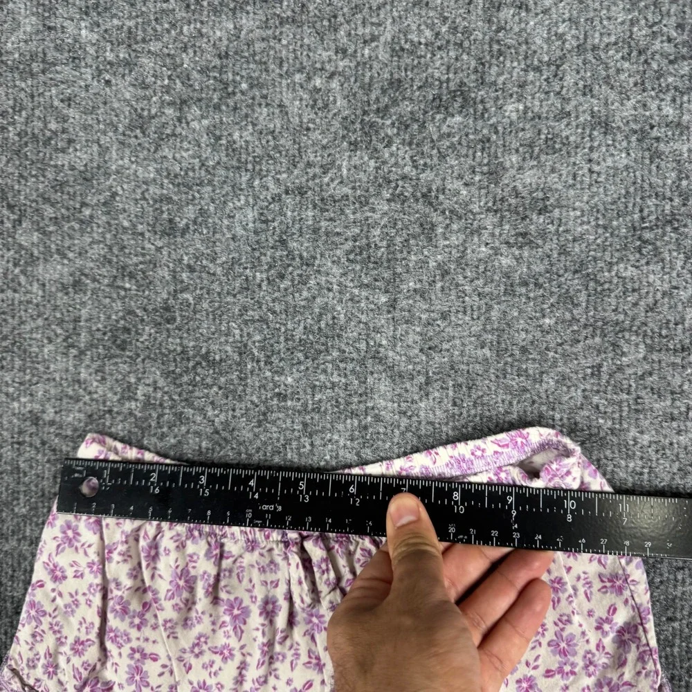 Art Class Skirt Girls Size S (6/7) Purple Floral Tiered Rayon Elastic Waist Boho